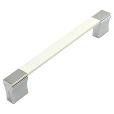 Ручка меблева висока квадрат Birgul 160mm Туреччина біла хром