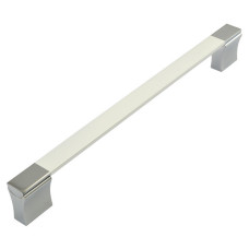 Ручка меблева висока квадрат Birgul 224mm Туреччина біла хром