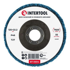 Диск зачистний Intertool BT-0604 із спіненого абразиву 125х22.2х13мм P46 T27 блакитний