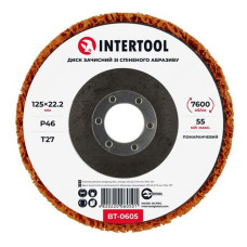 Диск зачистний Intertool BT-0605 зі спіненого абразиву 125х22.2х13мм P46 T27 помаранчевий