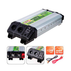 Перетворювач напруги Pulso IMU-2024 24V-220V 2000W USB-5VDC2.0A модифікована хвиля клеми