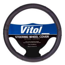 Чохол на кермо VITOL 16280B XL шкірозамінник чорний