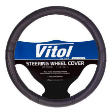 Чохол на руль Vitol 16280B XXL прошитий чорною ниткою чорний