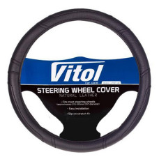 Чохол на руль Vitol 16280B XXXXL прошитий чорною ниткою чорний