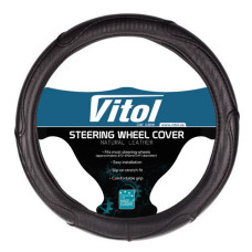 Чохол на кермо Vitol 16556-10 B XL чорний шкірозамінник