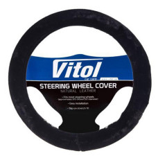 Чохол на руль Vitol R 1210004 BK M штучне хутро чорний
