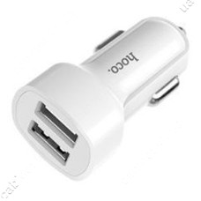Автомобільний зарядний пристрій Hoco Z2А 5V / 2.4а 2 USB plus Micro USB кабель білий