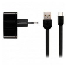 Мережевий зарядний пристрій Remax Proda RP-U215, 2.1A 2USB плюс кабель Type-C USB чорний Мережевий зарядний пристрій Remax Proda RP-U215, 2.1A 2USB плюс кабель Type-C USB чорний