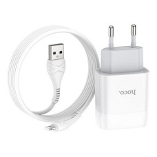 Мережевий зарядний пристрій Hoco C72A Glorious single port charger set Lightning білий