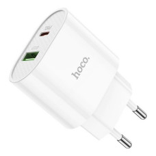 Мережевий зарядний пристрій Hoco C95A Lineal PD20W плюс QC3.0 charger білий