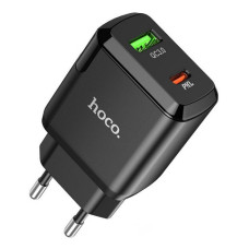 Мережевий зарядний пристрій Hoco N5 Favor dual port PD20W плюс QC3.0 charger чорний