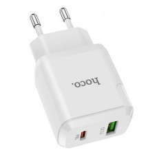 Мережевий зарядний пристрій Hoco N5 Favor dual port PD20W плюс QC3.0 charger білий