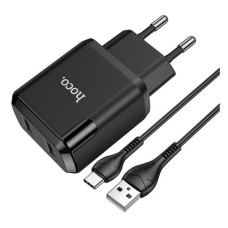 Мережевий зарядний пристрій Hoco N7 Speedy dual port charger set Type-C чорний