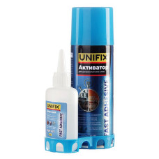 Супер клей UNIFIX з активатором для МДФ та дерева 200мл плюс 50г
