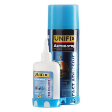 Супер клей UNIFIX з активатором для МДФ та дерева 400мл плюс 100г