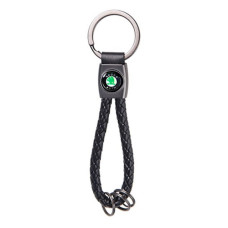 Брелок SKODA кожзам плетений з кільцями CN