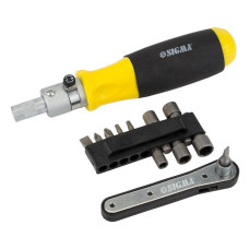 Викрутка з реверсом Sigma 4001131 плюс трещітка плюс біти 11шт CrV