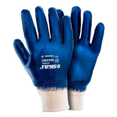 Рукавички трикотажні Sigma 9443401 XL з повним нітриловим покритям манжет сині