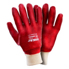 Рукавички трикотажні Sigma 9444361 XL з повним ПВХ покритям манжет червоний