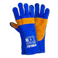 Рукавички краги зварювальника Sigma 9449321 XXL 35см синє-жовті