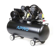 Компресор двоциліндровий Apro 850182 ремінний 2.2кВт 402л/хв 8бар 100л 2 крана