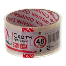 Скотч Intertool KT-0901 52мкм 48мм 25м прозорий