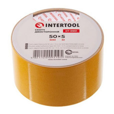 Скотч двобічний Intertool KT-0951 на поліпропіленовій основі 50мм 5м