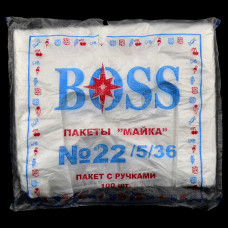 Пакет поліетиленовий майка Boss 5мкм 22х36 см 100 шт