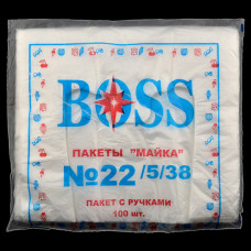 Пакет поліетиленовий майка Boss 6мкм 22х38 см 100 шт