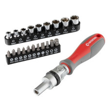 Викрутка реверсіонна з карданом і комплектом насадок Intertool VT-3360 21шт