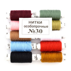Нитка бавовняна Нікополь 30 асорті 10шт