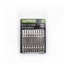 Біта 2-х стороння Apro 309173 РН1-РН2x65мм 10шт хром