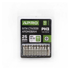 Бита Apro 309106 РН3x25мм 10шт хром