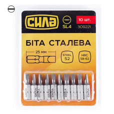 Біта Сила 309221 SL4x25мм 10шт Біта Сила 309221 SL4x25мм 10шт