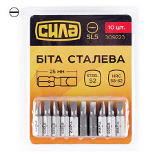 Біта Сила 309223 SL5x25мм 10шт Біта Сила 309223 SL5x25мм 10шт