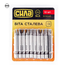 Біта Сила 309248 SL6x50мм 10шт Біта Сила 309248 SL6x50мм 10шт