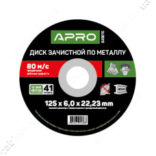 Диск зачисний по металу Apro 829014 115х6мм
