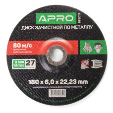 Диск зачисний по металу Apro 829017 180х6мм