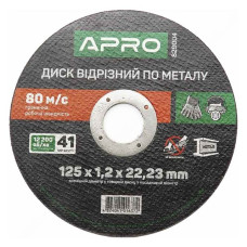 Диск відрізний по металу Apro 829004 125х1.2мм