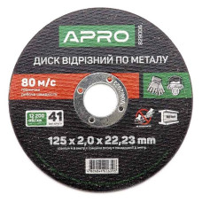 Диск відрізний по металу Apro 829006 125х2.0мм