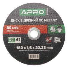 Диск відрізний по металу Apro 829009 180х1.6мм