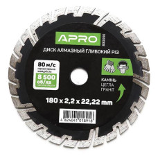 Круг по бетону Apro 830050 Глубокий Рез 180х2.2мм 22-24%