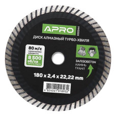 Круг по бетону Apro 830044 Круг по бетону Турбо-Волна 180х2.4мм 22-24%