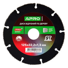 Диск відрізний по дереву Apro 830078 з вольфрамовою крихтою 125х1.3х22.2мм