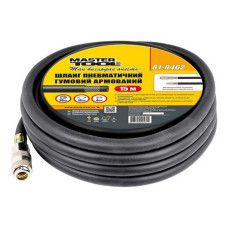 Шланг армований MasterTool 81-8462 20атм 8х15мм 15м гумовий з швидкознімними з'єднаннями