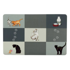Килимок під миски для котів Trixie Patchwork 44x28см сірий