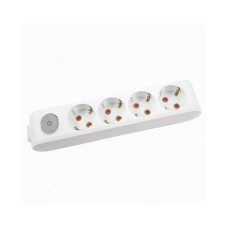 Колодка 4-а Viko 8400 Multi-let із заземленням і вимикачем біла