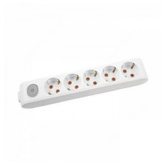 Колодка 5-а Viko 8500 Multi-let із заземленням і вимикачем біла