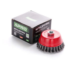 Щітка чаша сталеві витки Apro 830441 100мм УШМ